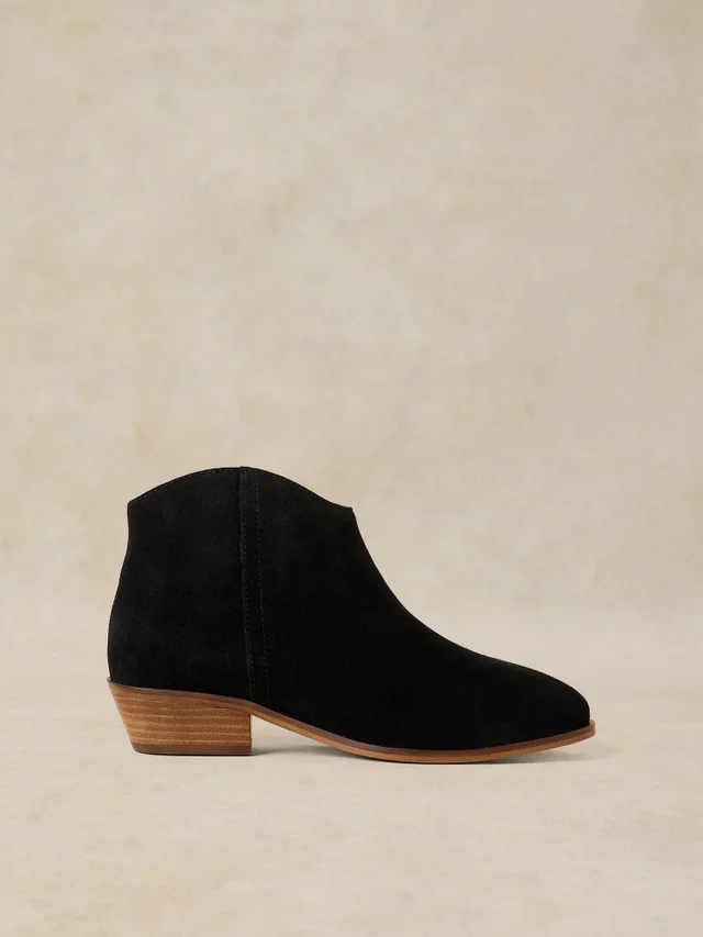 Wildlederstiefeletten mit weiter Passform