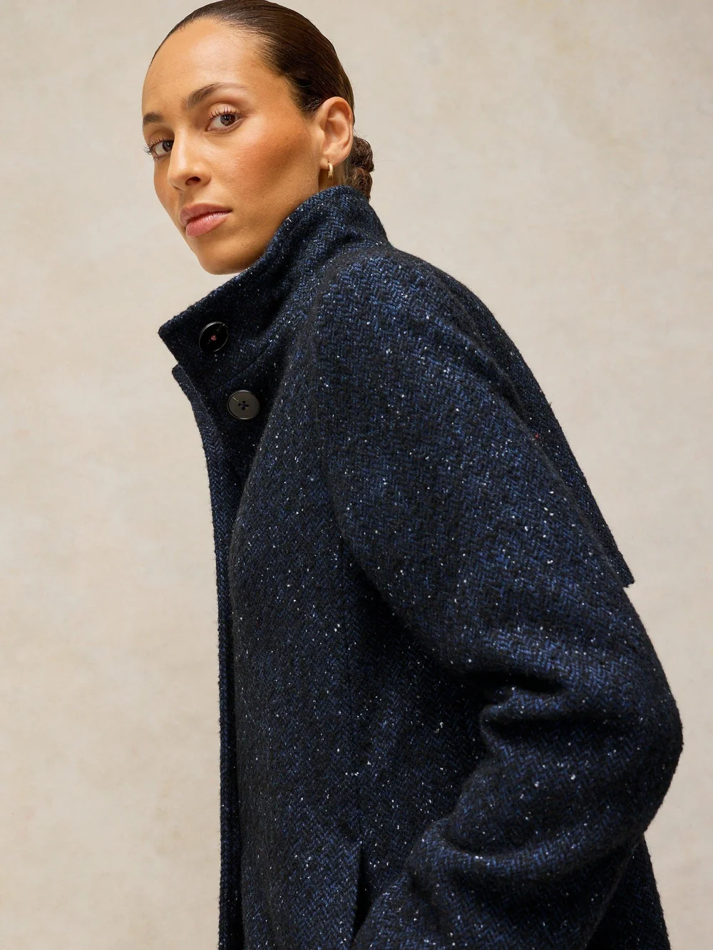 Mantel Kaia in Tweed-Optik - Navy Multi - 46/R Bild 1