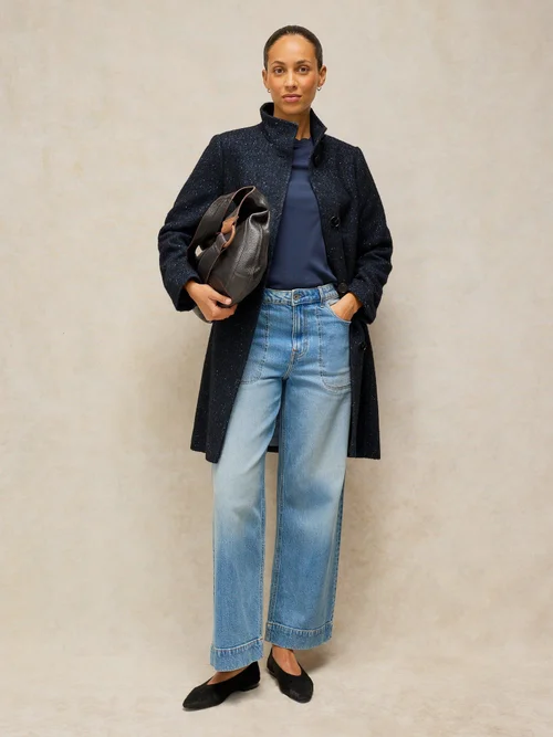 Mantel Kaia in Tweed-Optik - Navy Multi - 46/R Bild 2