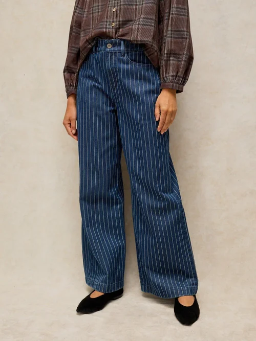 Jeans mit weitem Bein Ayla Nadelstreifen - Denim Mlt - 44/R Bild 2