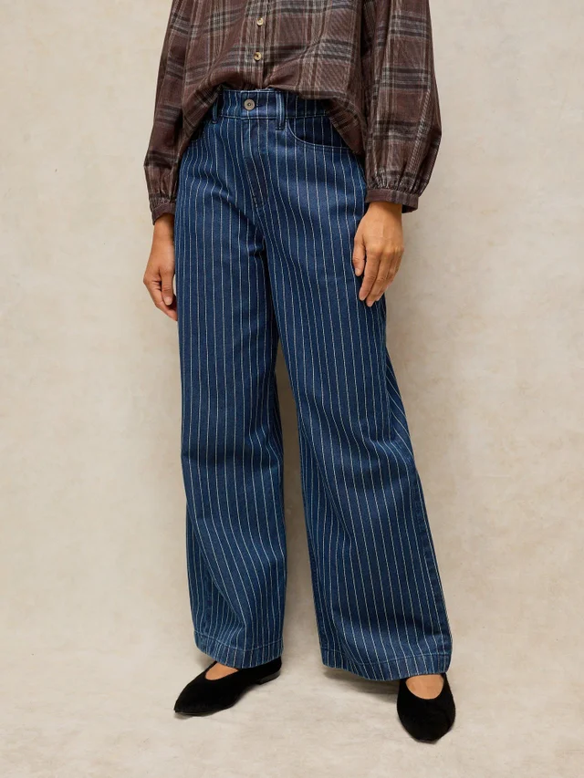 Jeans mit weitem Bein Ayla Nadelstreifen