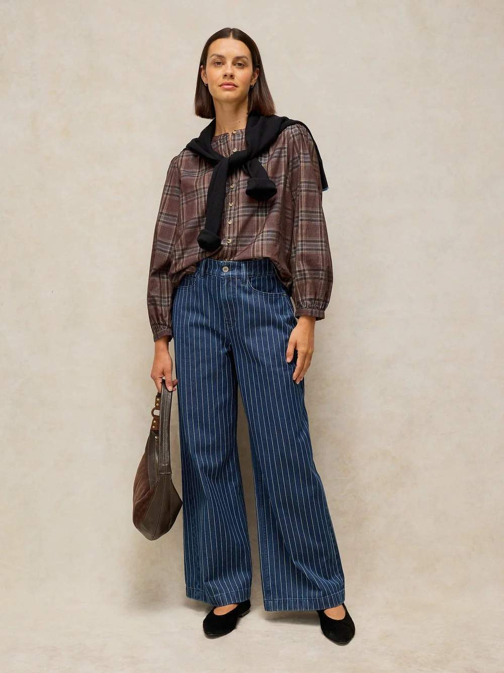 Jeans mit weitem Bein Ayla Nadelstreifen - Denim Mlt - 44/R Bild 1