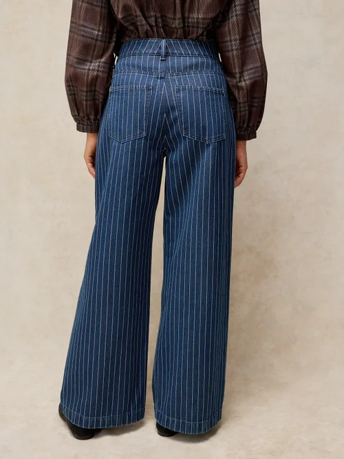 Jeans mit weitem Bein Ayla Nadelstreifen - Denim Mlt - 44/R Bild 4