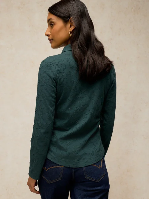 Bluse Annie mit Stickerei - Dk Green - 52 Bild 4