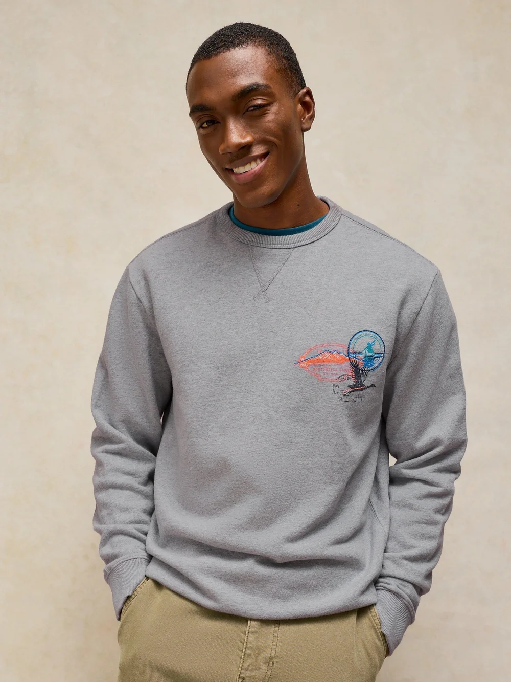 Sweatshirt Sidmouth mit Grafik - Grey Mlt - XXL Bild 1