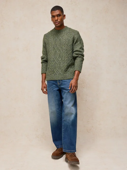 Pullover Ashford mit Zopfmuster - Khaki Grn - XXL Bild 2