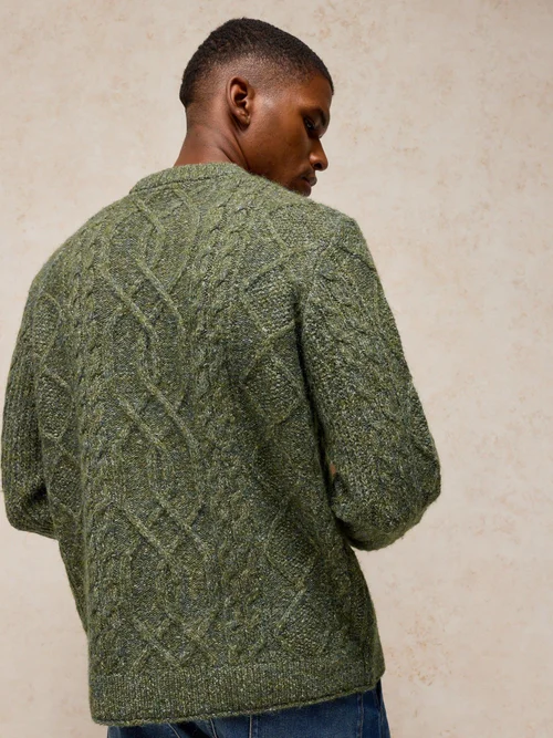 Pullover Ashford mit Zopfmuster - Khaki Grn - XXL Bild 4
