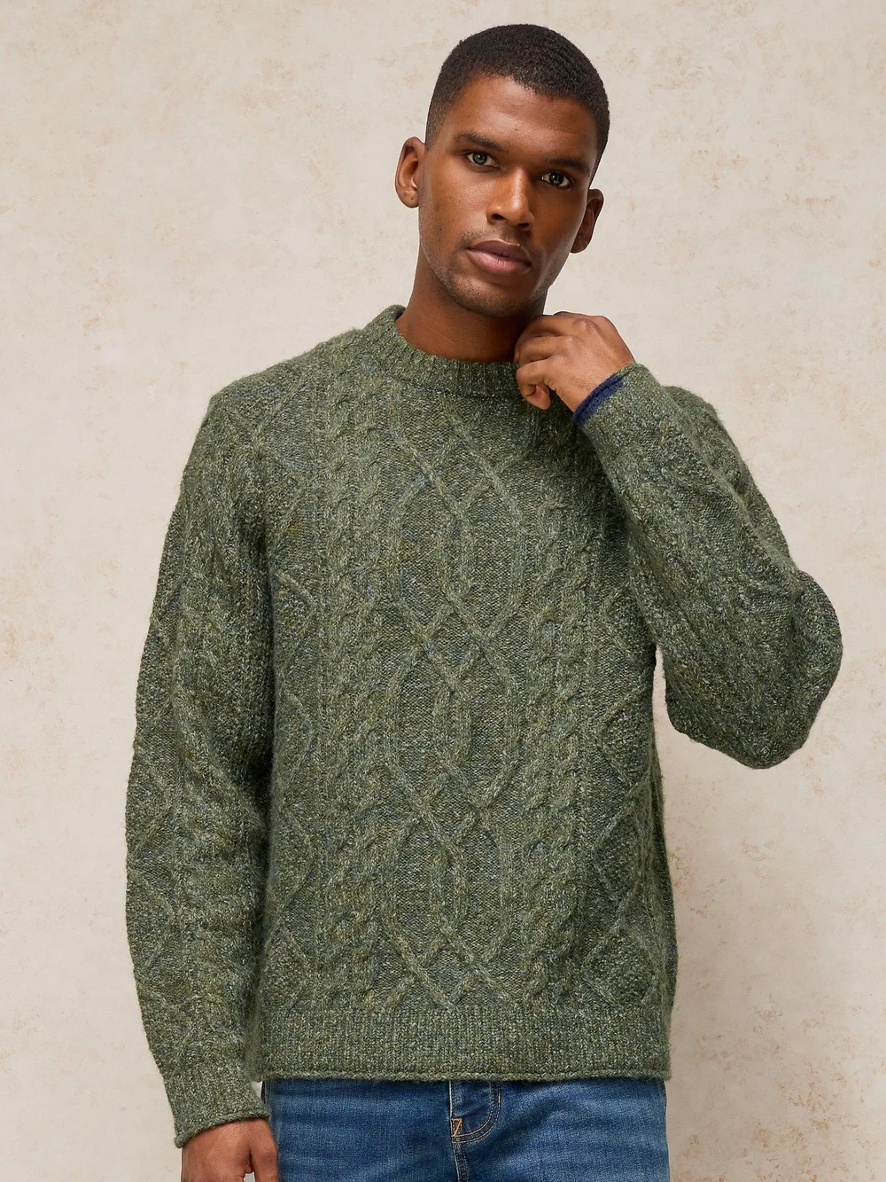 Pullover Ashford mit Zopfmuster - Khaki Grn - XXL Bild 1