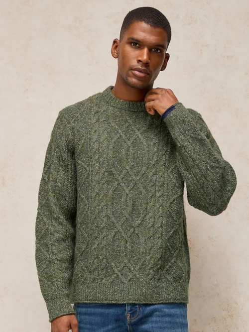 Pullover Ashford mit Zopfmuster - Khaki Grn - XXL Bild 1