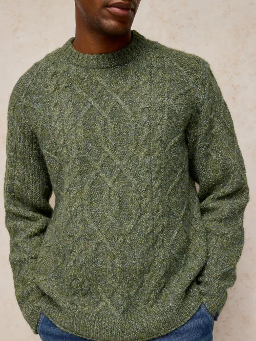Pullover Ashford mit Zopfmuster - Khaki Grn - XXL Bild 3