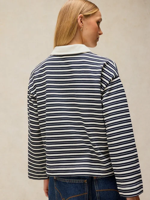 Langarm-Rugbyshirt Riley - Navy Multi - 48 Bild 4