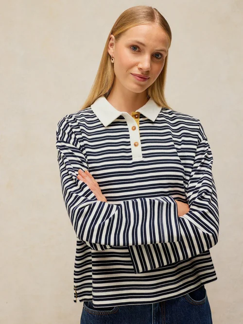 Langarm-Rugbyshirt Riley - Navy Multi - 48 Bild 2