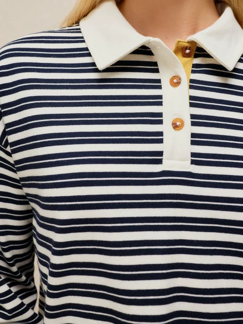 Langarm-Rugbyshirt Riley - Navy Multi - 48 Bild 3