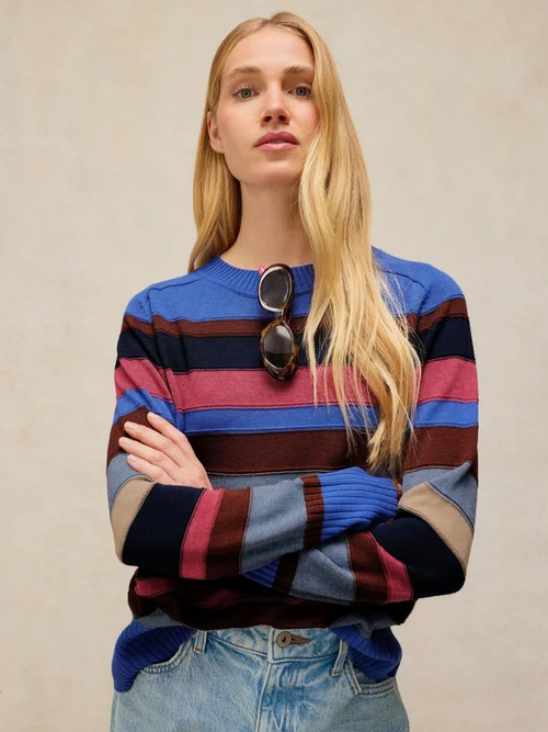 Gestreifter Strickpullover Sienna - Blue Mlt - 48 Bild 1