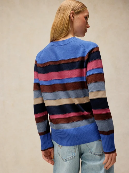 Gestreifter Strickpullover Sienna - Blue Mlt - 48 Bild 4