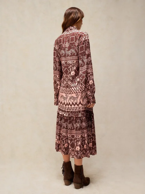 Kleid Kalia mit Schluppe - Brown Pr - 52/R Bild 4