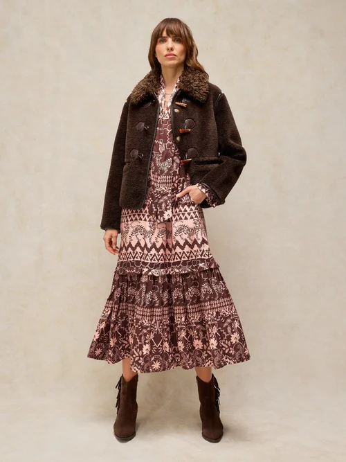 Kleid Kalia mit Schluppe - Brown Pr - 52/R Bild 2