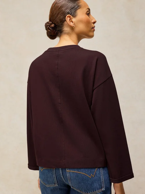 Langarmshirt Kim mit Knopfleiste - Dk Brown - 52 Bild 4