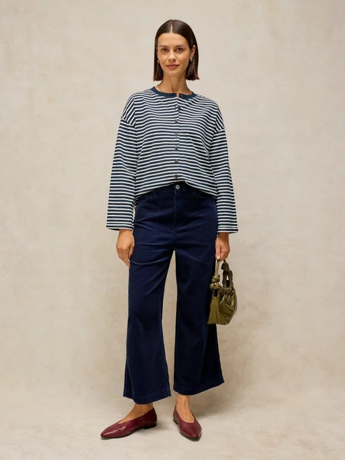 Langarmshirt Kim mit Knopfleiste - Navy Multi - 48 Bild 2