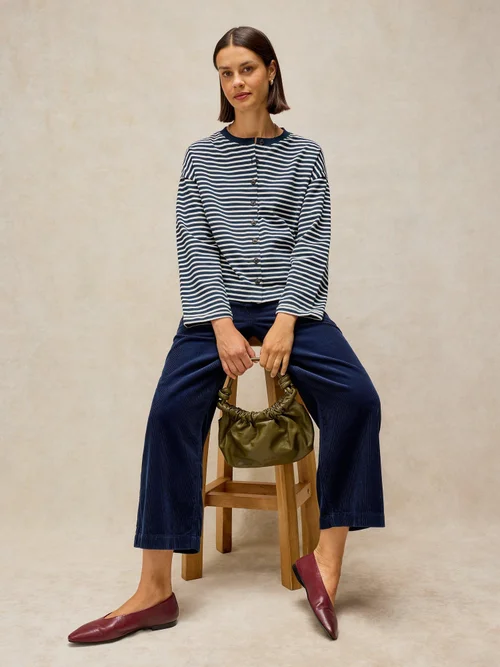 Langarmshirt Kim mit Knopfleiste - Navy Multi - 48 Bild 3