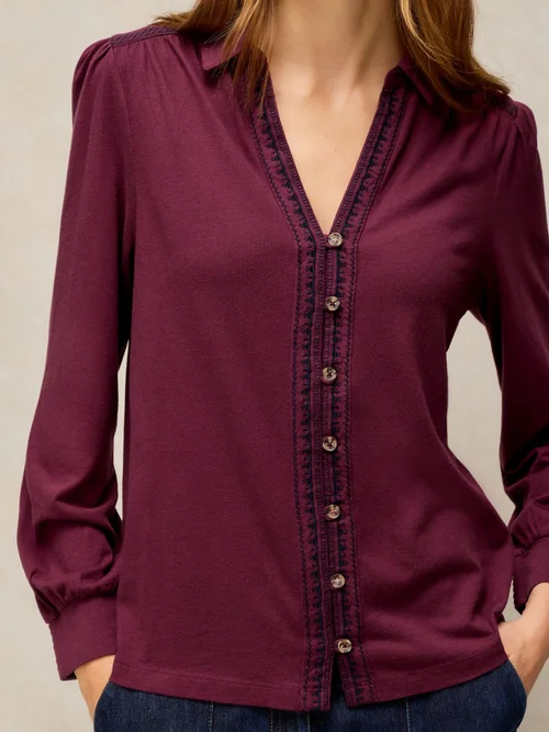 Bestickte Bluse Riley - Plum Mlt - 48 Bild 3