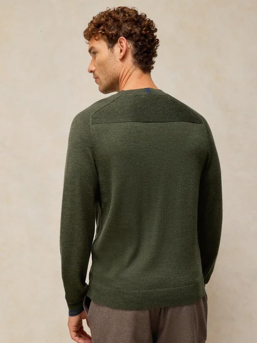 Merinopullover Conway mit Rundhalsausschnitt - Khaki Grn - XXL/R Bild 4
