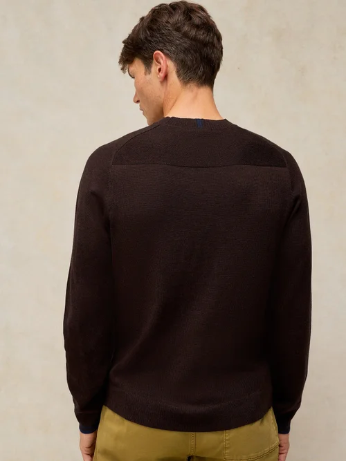 Merinopullover Conway mit Rundhalsausschnitt - Mid Brown - XXXL/R Bild 4