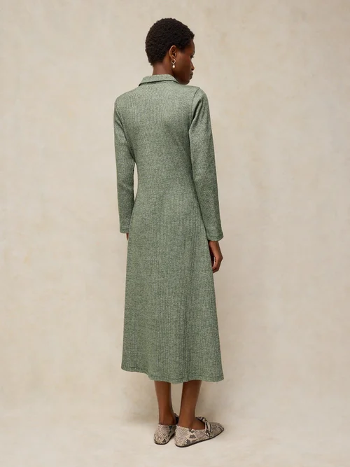 Hemdblusenkleid Yara zum Binden - Mid Green - 52/R Bild 4