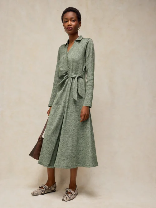 Hemdblusenkleid Yara zum Binden - Mid Green - 52/R Bild 1
