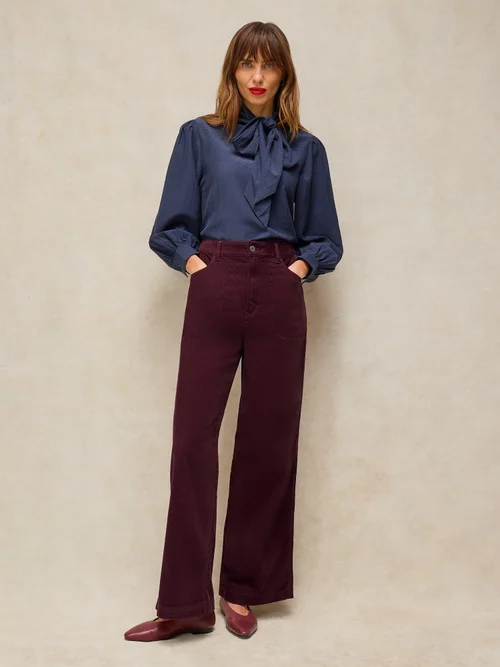 Kordhose Tia mit weitem Bein - Dk Plum - 52/R Bild 2