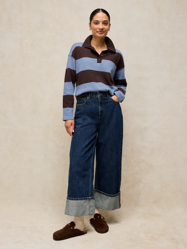 Gestreifter Pullover Camilla mit Kragen