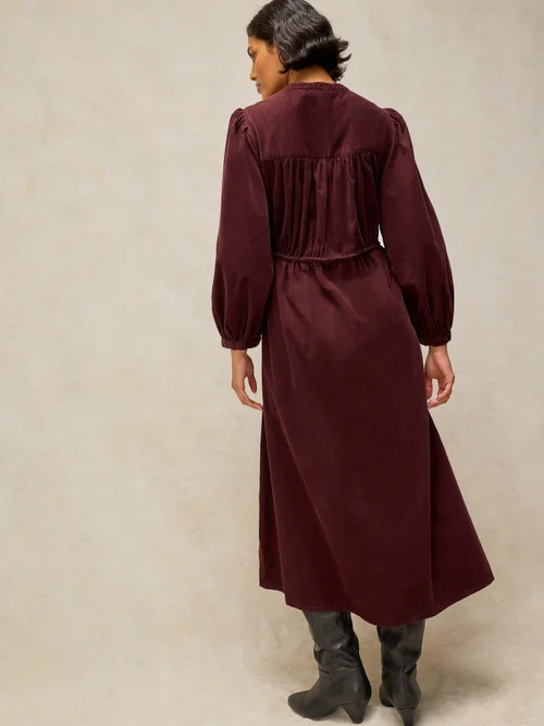 Kleid Lana aus Babykord - Dk Plum - 50/R Bild 4