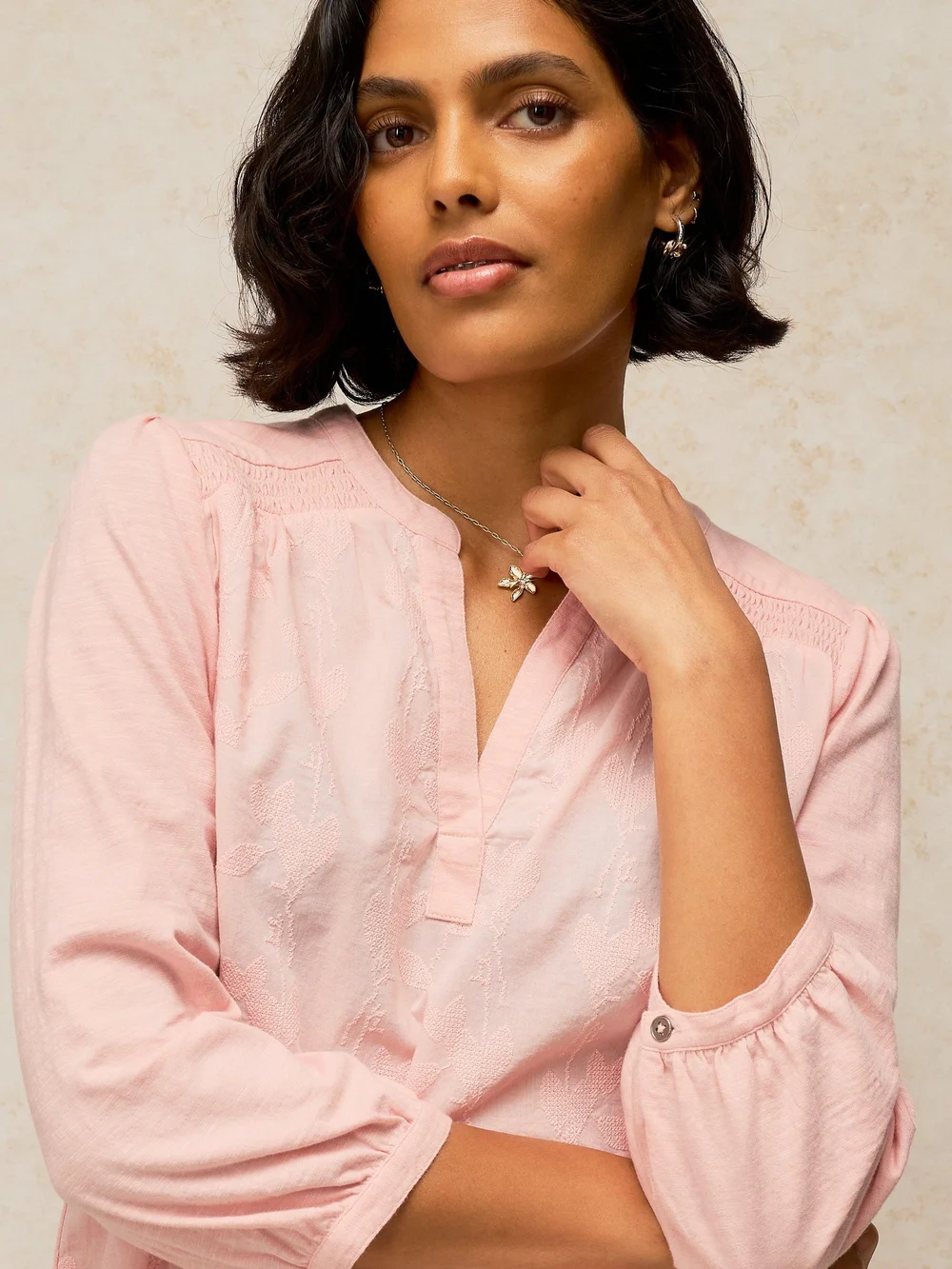Besticktes Top Amelia - Dus Pink - 48 Bild 1