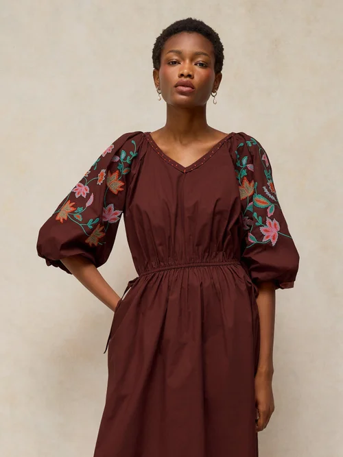 Besticktes Kleid Winnie - Dk Brown - 48/R Bild 3