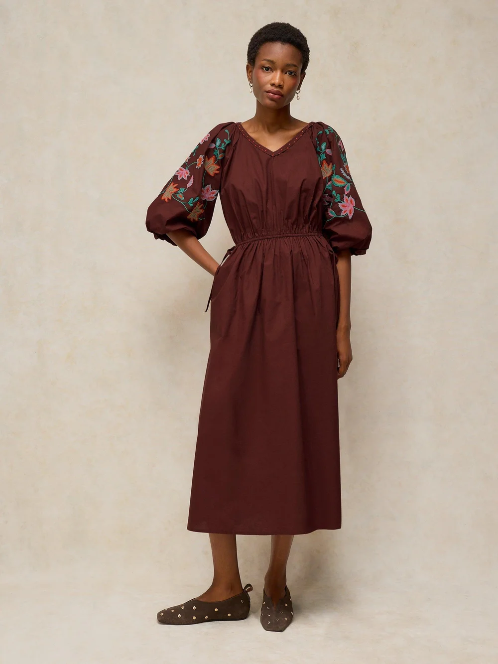 Besticktes Kleid Winnie - Dk Brown - 48/R Bild 1