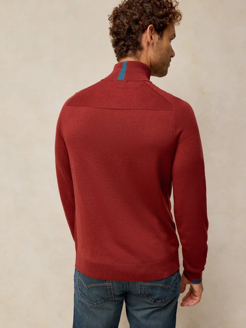 Merinopullover Conway mit Trichterkragen - Dk Red - XXXL/R Bild 4