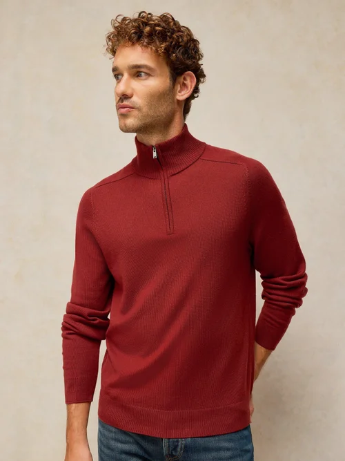 Merinopullover Conway mit Trichterkragen - Dk Red - XXXL/R Bild 1