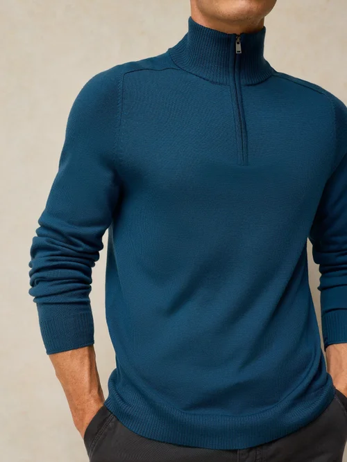 Merinopullover Conway mit Trichterkragen - Dk Teal - XS/R Bild 3