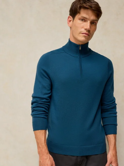 Merinopullover Conway mit Trichterkragen - Dk Teal - XS/R Bild 1