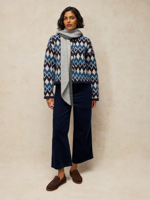 Strickjacke Margot mit Fairisle Muster - Navy Multi - 48 Bild 2