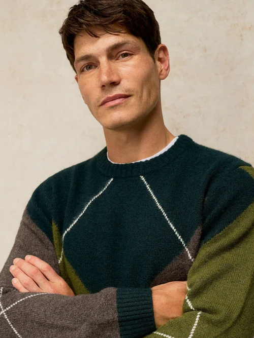 Argyle-Pullover Hyde - Green Mlt - XXXL Bild 3