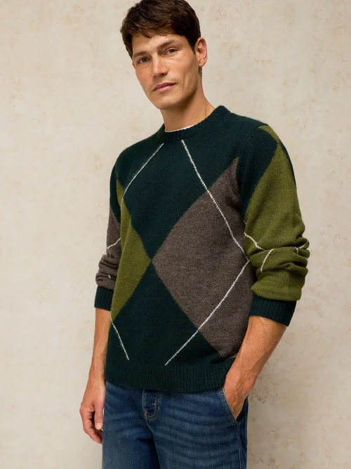 Argyle-Pullover Hyde - Green Mlt - XXXL Bild 1