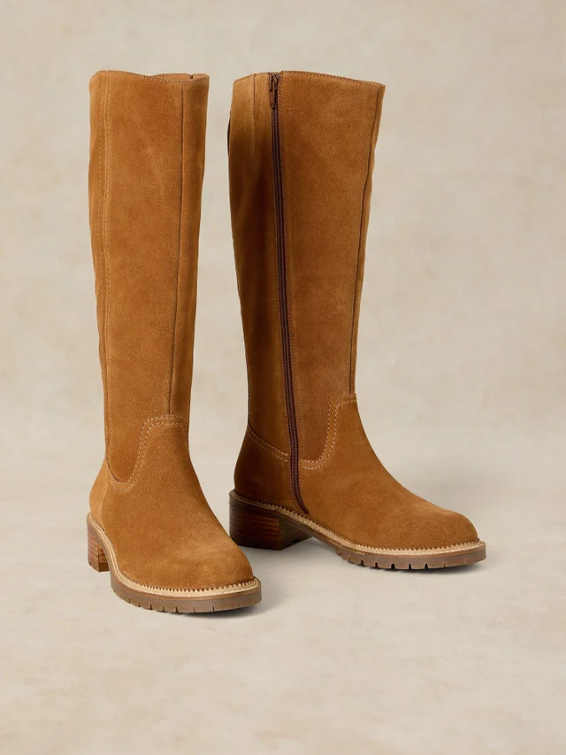 Kniehoher Wildlederstiefel Serena