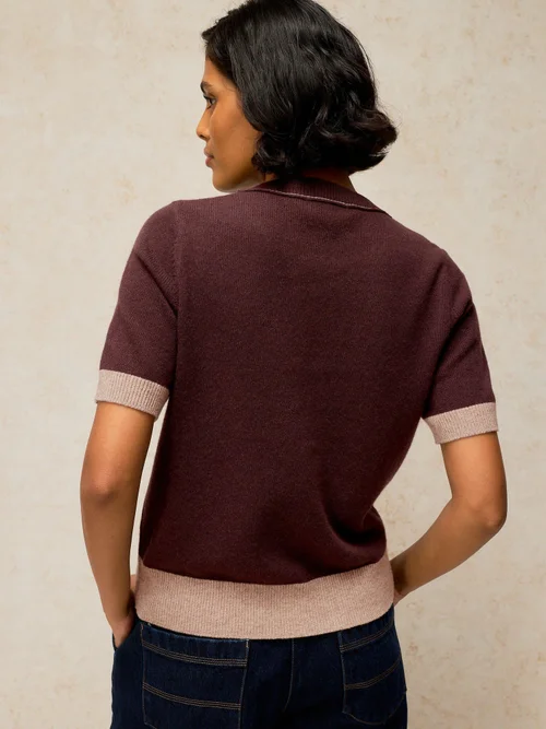 Strick-T-Shirt Sansa - Dk Brown - 52 Bild 4
