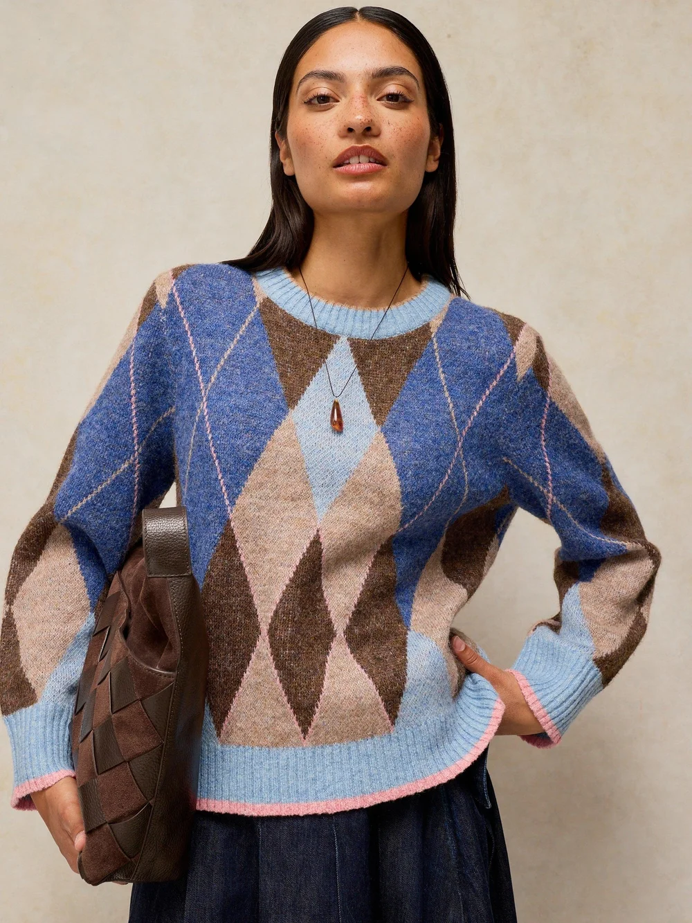 Pullover Argyle - Blue Mlt - 48 Bild 1