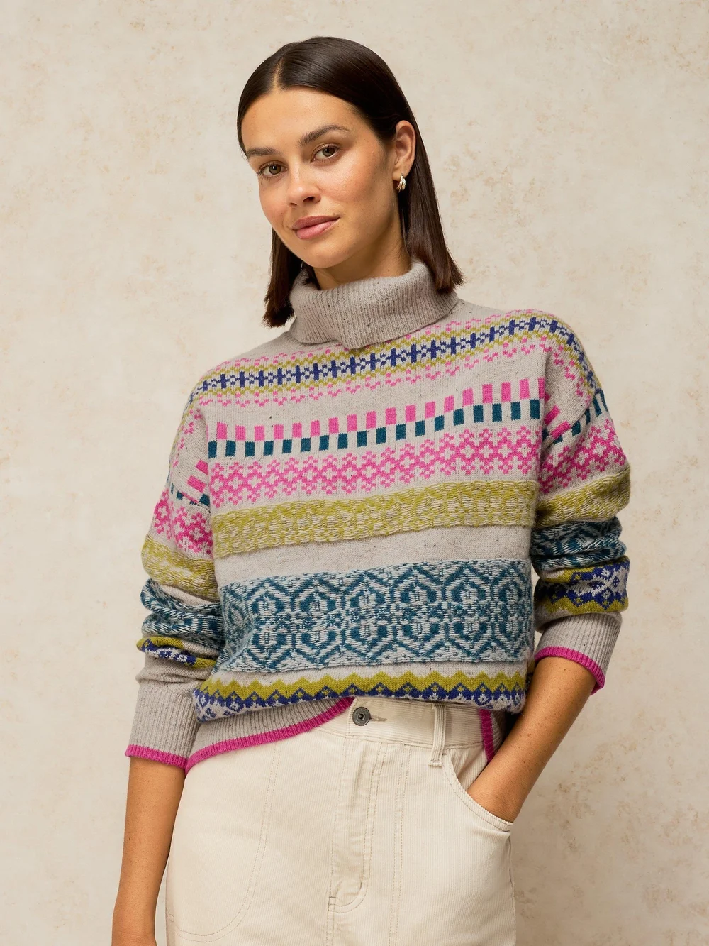 Fairisle Pullover Felicity - Nat Mlt - 52 Bild 1