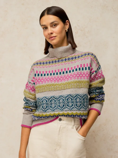 Fairisle Pullover Felicity - Nat Mlt - 52 Bild 1
