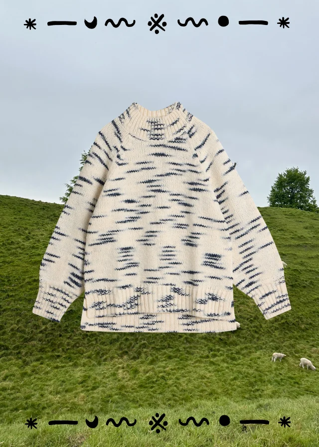 SPACE-DYE-PULLOVER MIT STEHKRAGEN